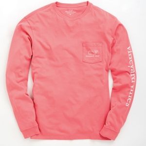 PINK VINEYARD VINES MENS LONG SLEEVE